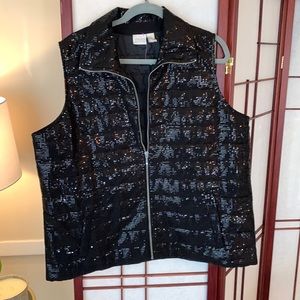 Chico’s XL Sequined Vest In EUC